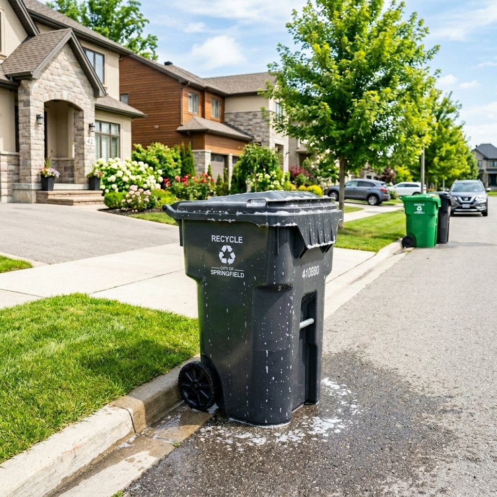 Sparkling clean garbage bin